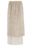 Alysi Fringed Maxi Skirt In Neutral
