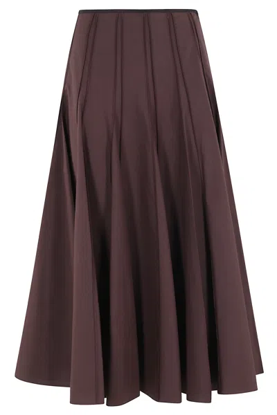 Alysi Gonna Popeline Svasata A Teli In Brown