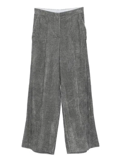 Alysi Wide-leg Casual Pants In Gray
