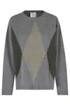 Alysi Gray Francy Knit Rombi Diamond-pattern Wool-blend Sweater In Gray