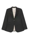 Alysi Grey Notched Lapel Single Breasted Blazer In Black