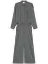 Alysi Pinstriped Long Jumpsuit In Gray