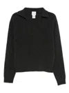 Alysi Grey Ribbed Collared Sweater In Gray