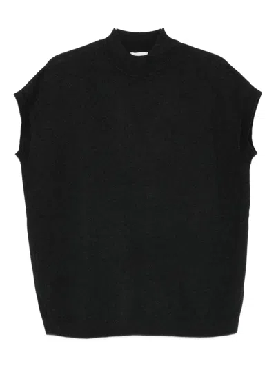 Alysi Grey Silk & Nylon Top In Multi