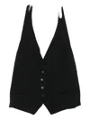 Alysi Halterneck Buttoned Waistcoat In Black