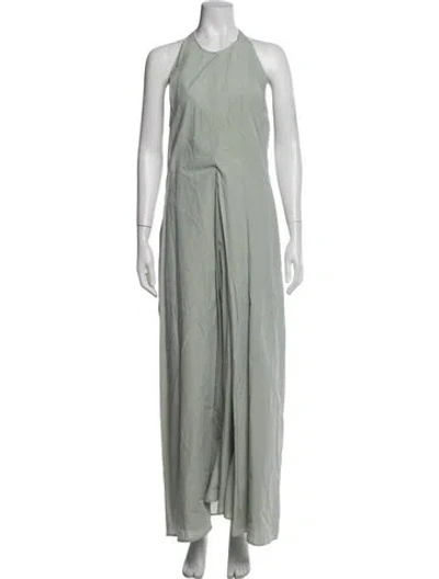 Pre-owned Alysi Halterneck Long Dress In Green