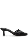 Alysi Black Polyester Heels In Black