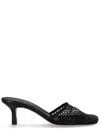 Alysi Black Polyester Heels In Multi