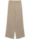Alysi Herringbone Straight Trousers In Neutral
