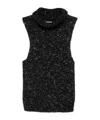 Alysi Wool Turtle-neck Top In Black
