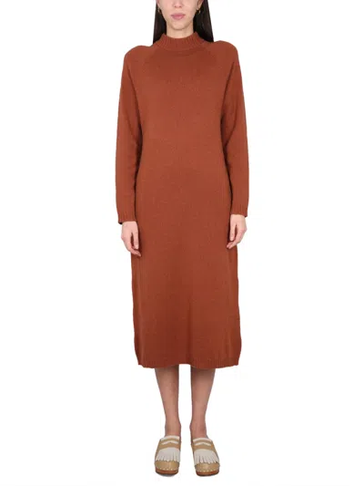 Alysi High Neck Raglan Sleeve Dress In Multicolour