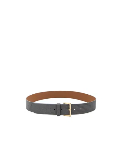Alysi High Waist Leather Belt In Gray
