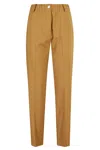 ALYSI ALYSI HIGH-WAISTED CARAMEL TROUSERS WITH ELASTICATED WAISTBAND