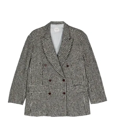 ALYSI HOUNDSTOOTH-PATTERN COAT