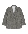 Alysi Wool Blend Double-breasted Coat In Black