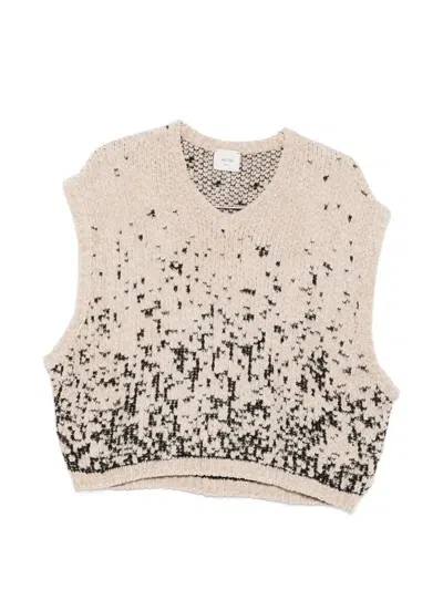 Alysi Intarsia-knit Sleeveless Vest In Neutral