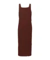 Alysi Interwoven-straps Plissé Midi Dress In Brown