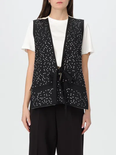 Alysi Crystal-embellished Waistcoat In Black