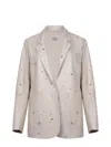 Alysi Lapel Leather Jacket In Brown