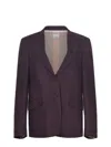 Alysi Single-breasted Blazer In Burgundy
