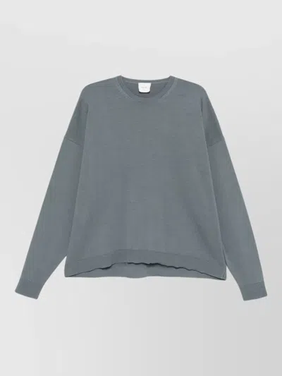 Alysi Knit Crew Neck Sweater Dropped Shoulders In Gray