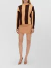 Alysi Knit Sweater Long Sleeves Striped Pattern In Brown