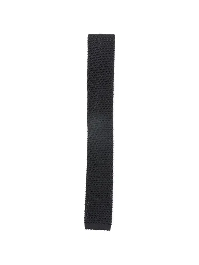 Alysi Knitted-construction Tie In Black