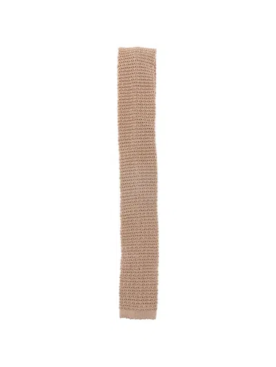 Alysi Knitted-construction Tie In Brown