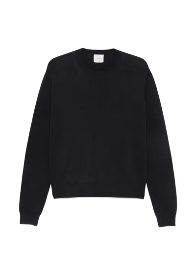 Alysi Knitted Crewneck Sweatshirt In Navy