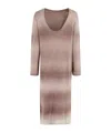 Alysi Soft Alpaca Low-neck Dress In Animal Print