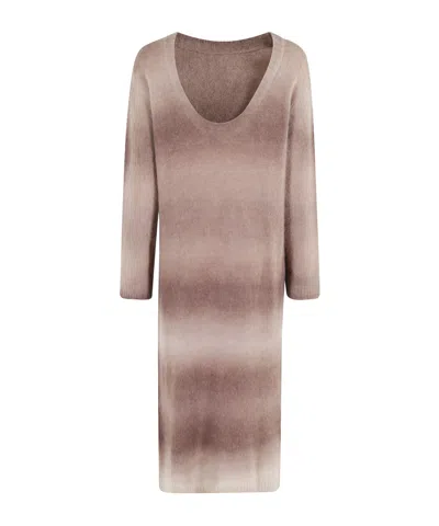ALYSI KNITTED LONG-SLEEVED DRESS
