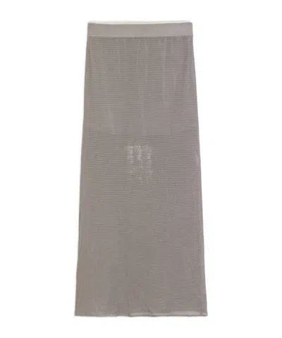 Alysi Knitted Midi Skirt In Brown