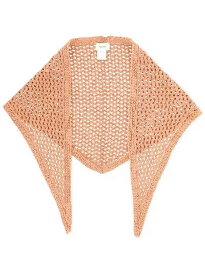 Alysi Knitted Scarf In Orange