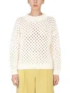 Alysi Cross-neck Knit Sweater With Ribbed Details