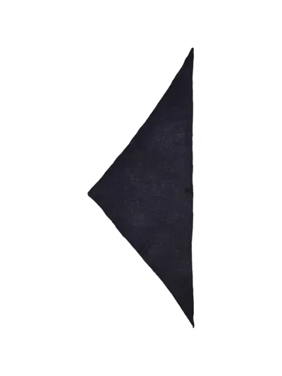 Alysi Knitted Triangular Scarf In Black