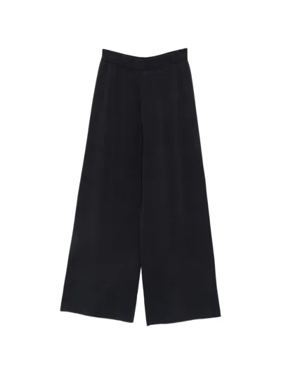 Alysi Knitted Wide-leg Trousers In Blue