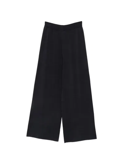 Alysi Knitted Wide-leg Trousers In Navy