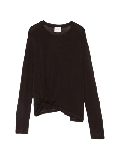 Alysi Knot Crewneck Sweater In Black