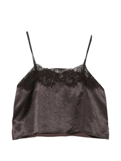 Alysi Lace-trim Camisole Top In 브라운