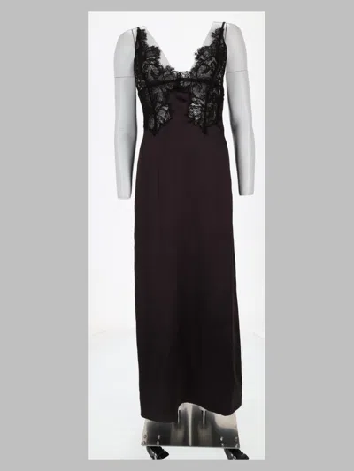 Alysi Lace-trim Sleeveless Maxi Dress In Black