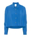Alysi Lapel Long Sleeve Shirt In Blue