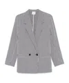 Alysi Blue Striped Double-breasted Blazer