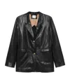 Alysi Leather Single-breasted Blazer Jacket
