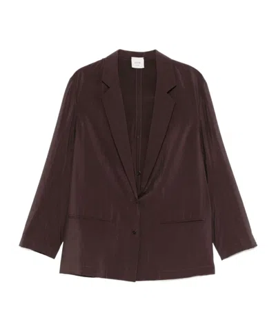 Alysi Lapel Long-sleeved Suit Jacket In Black