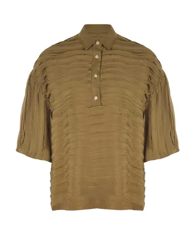 Alysi Lapel Polo Shirt In Green