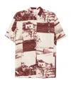 Alysi Lapel Short-sleeved Shirt In Burgundy