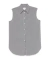 Alysi Navy Blue Striped Cotton Shirt In Gray