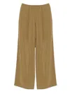 Alysi Tailored Wide Leg Trousers Single Back Pocket In Brown