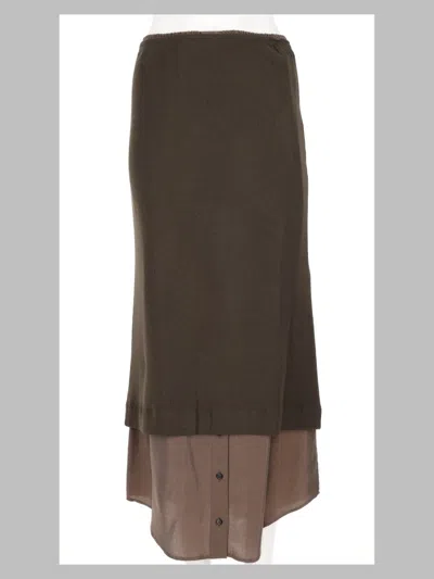 Alysi Layered Asymmetric Midi Skirt In Multi