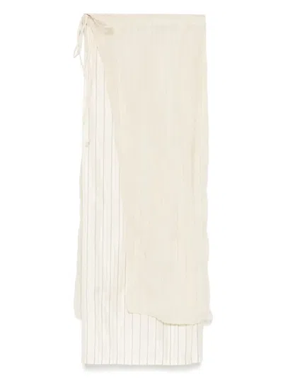 Alysi Layered-design Midi Skirt In Neutrals
